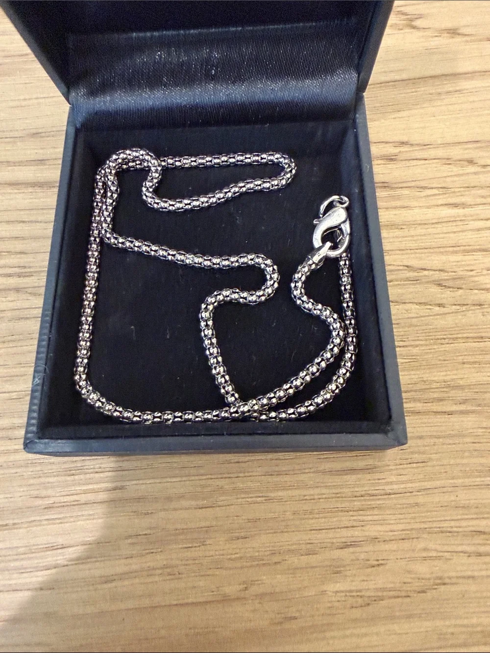 Sterling-Style Rope Chain Necklace in Shiny Silver Tone